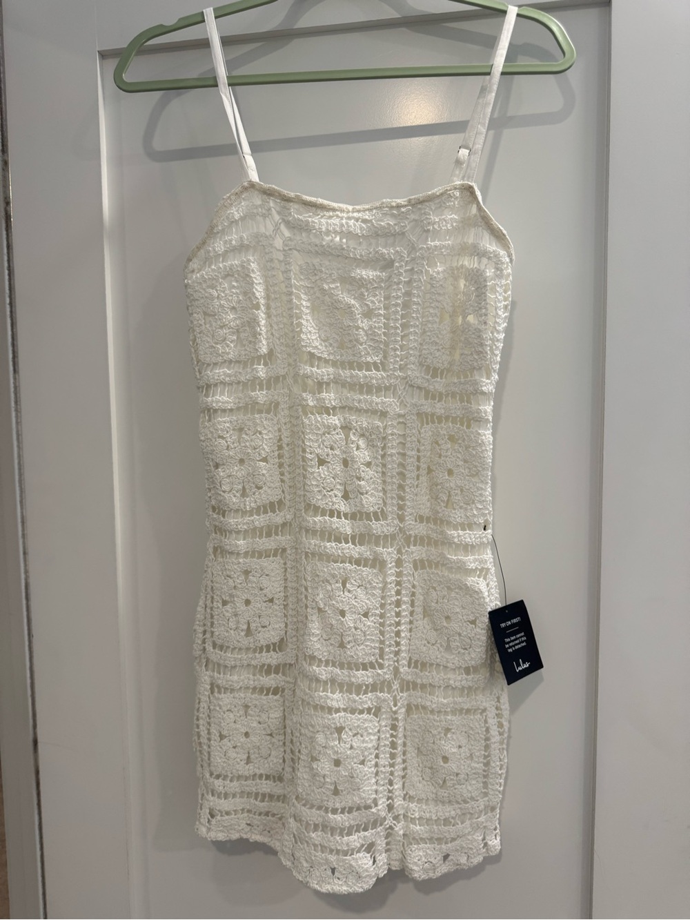 Lulu's White Crochet Mini Dress